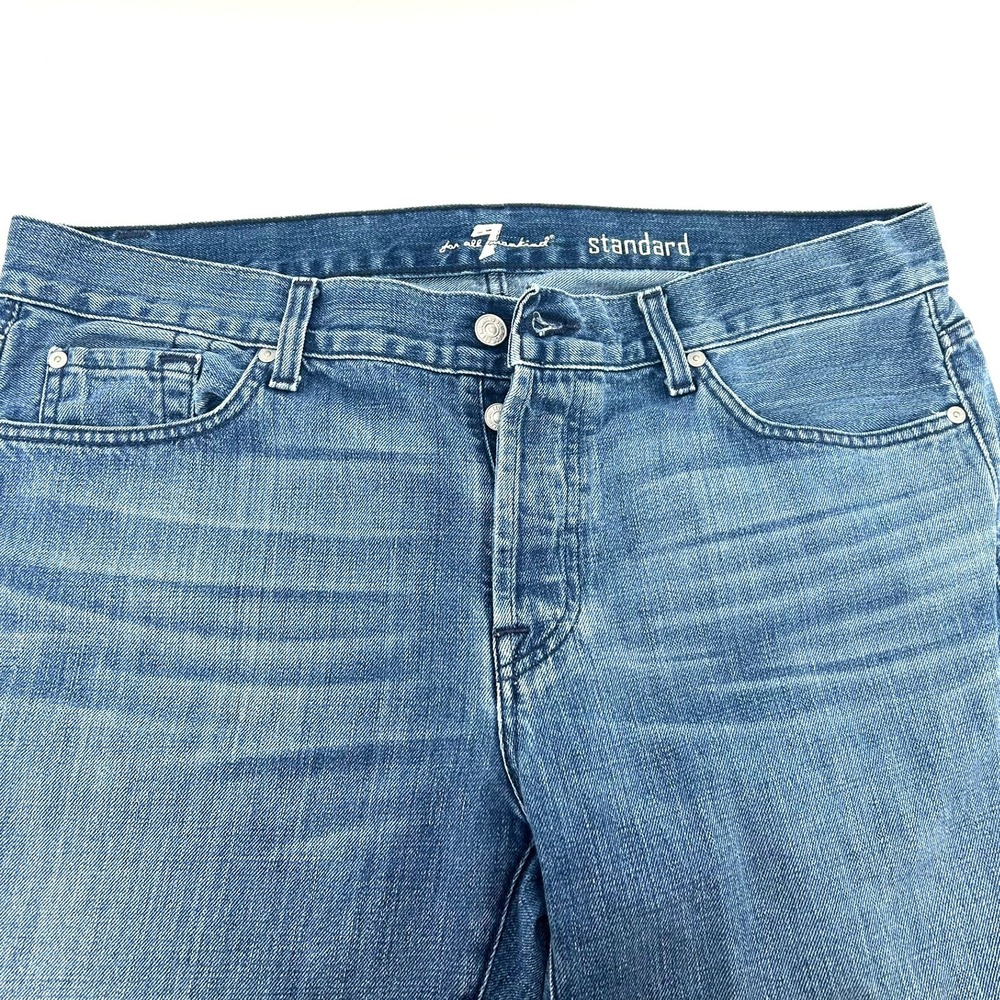 7 For All Mankind Standard Straight Leg Jeans Button Fly Mens 36x30 Denim Cotton